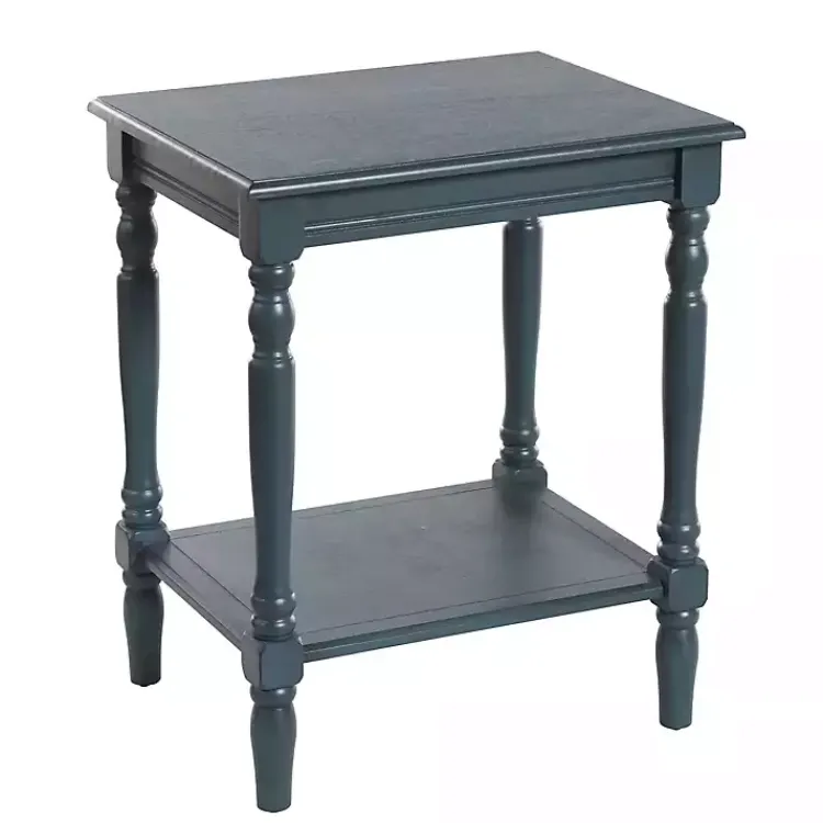 Accent & End Tables-Kirklands Home Navy Wood Sybil Accent Table Blue
