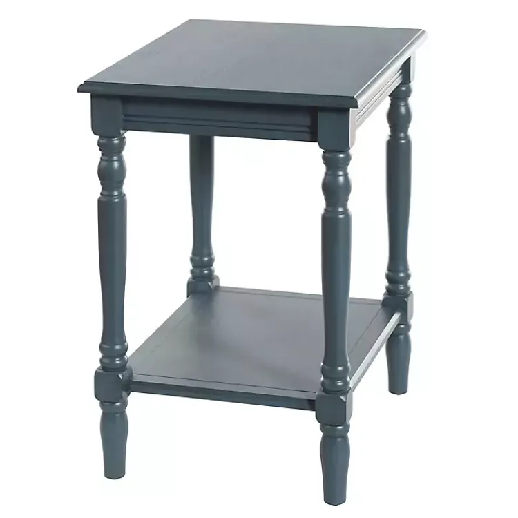 Accent & End Tables-Kirklands Home Navy Wood Sybil Accent Table Blue