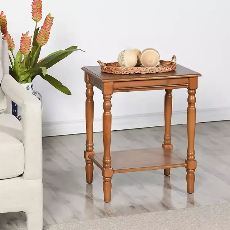 Accent & End Tables-Kirklands Home Honey Wood Sybil Accent Table Brown