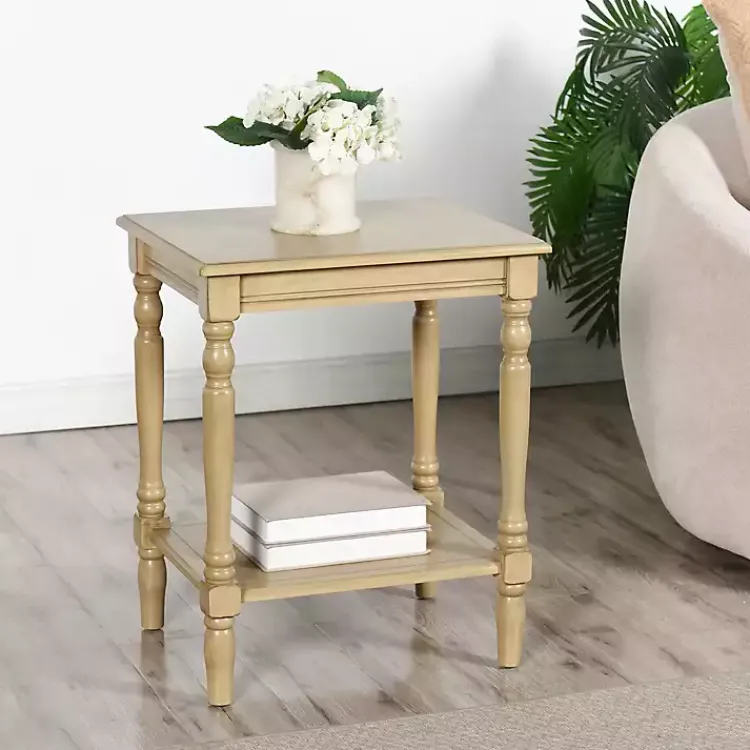 Accent & End Tables-Kirklands Home Natural Wood Sybil Accent Table Tan