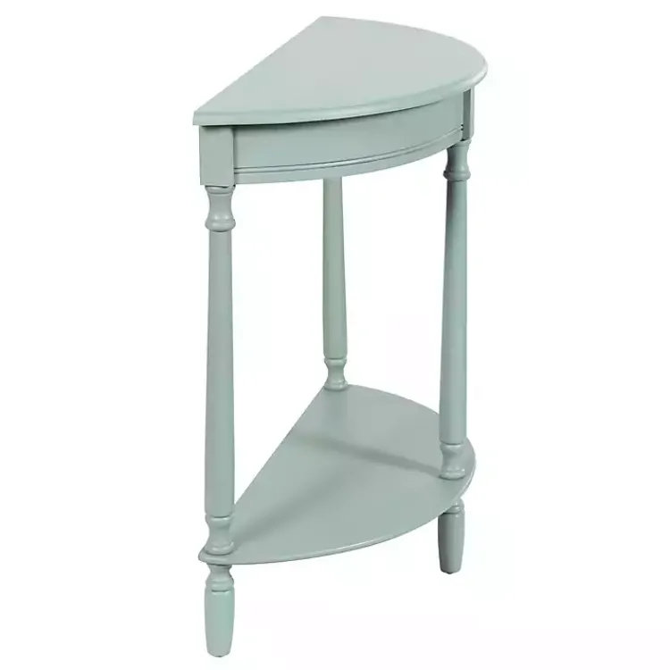 Console Tables-Kirklands Home Light Half Moon Tinslee Console Table Blue