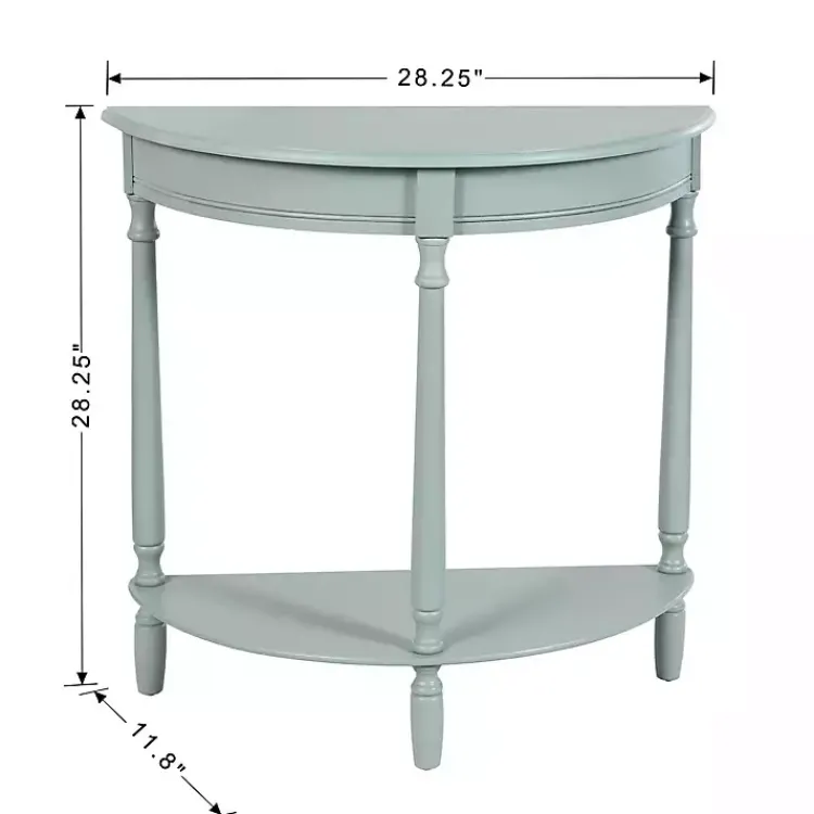 Console Tables-Kirklands Home Light Half Moon Tinslee Console Table Blue