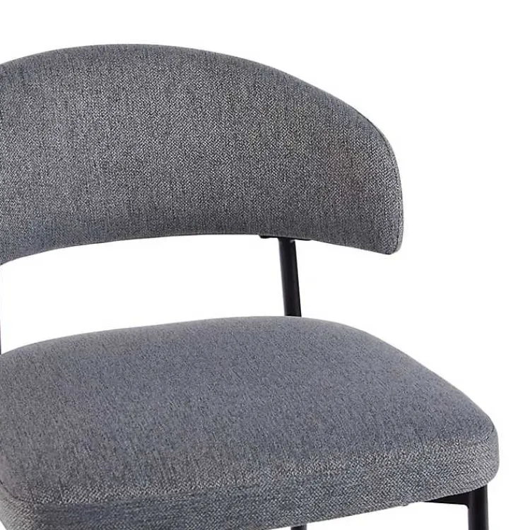 Bar Stools & Counter Height Stools-Kirklands Home Charcoal and Black Curved Counter Stools, Set of 2 Gray