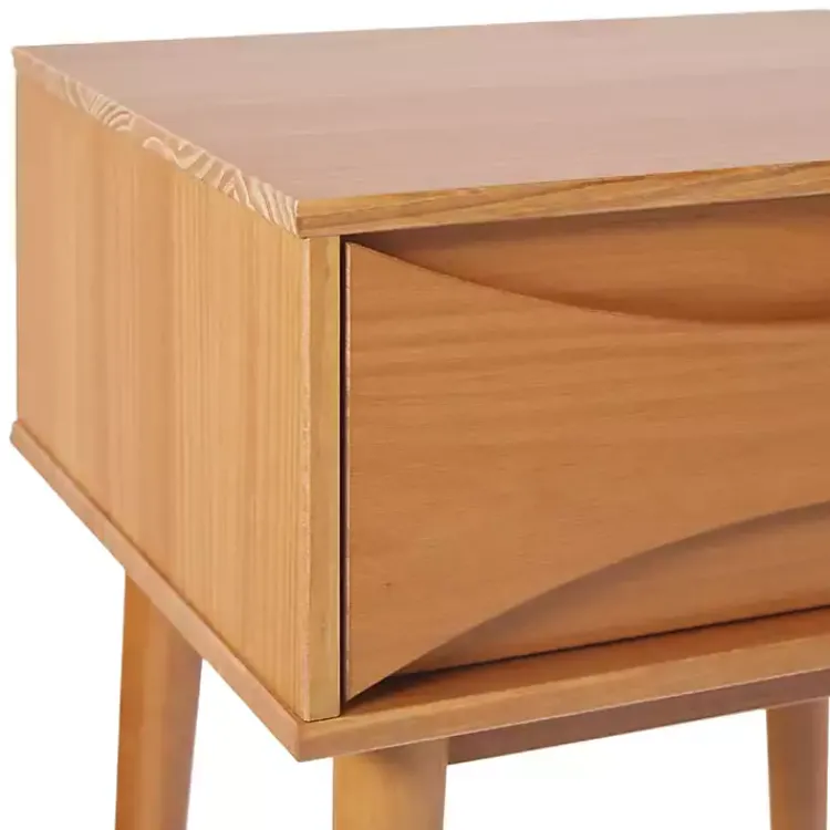 Nightstands-Kirklands Home Caramel Wood Mid-Century Modern Nightsd Tan