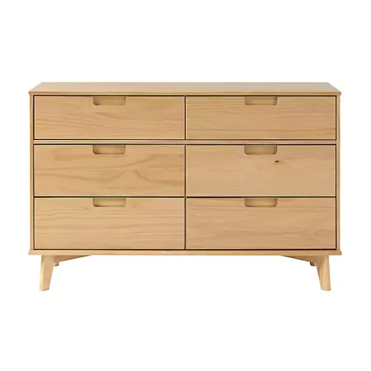 Dressers & Chests-Kirklands Home Natural Pine 6-Drawer Dresser Tan