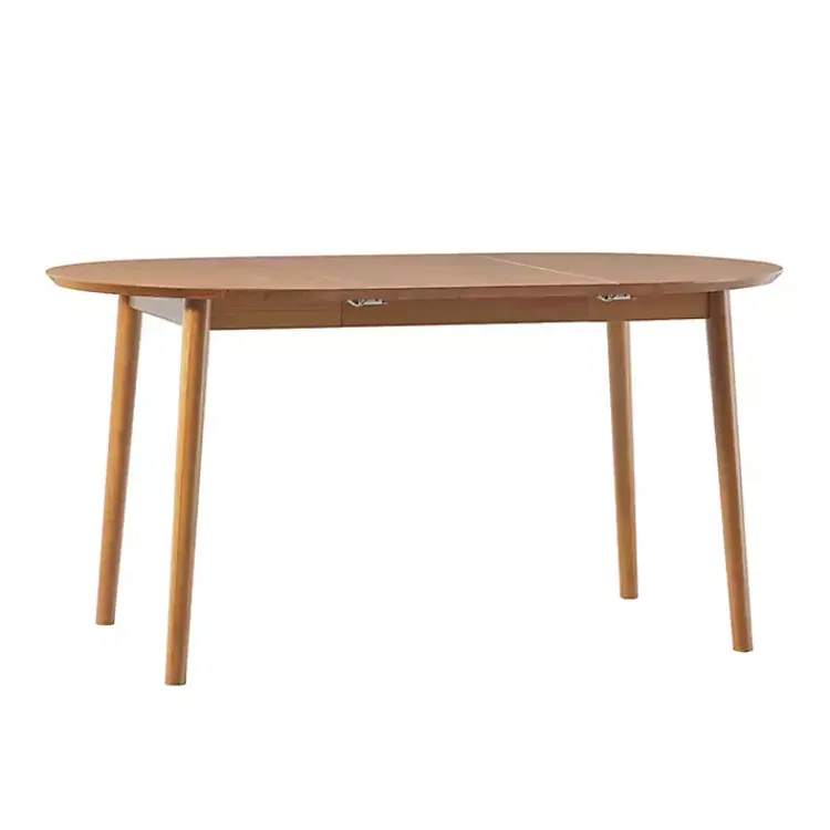 Dining Tables-Kirklands Home Caramel Wood Oval Dining Table with Leaf Tan