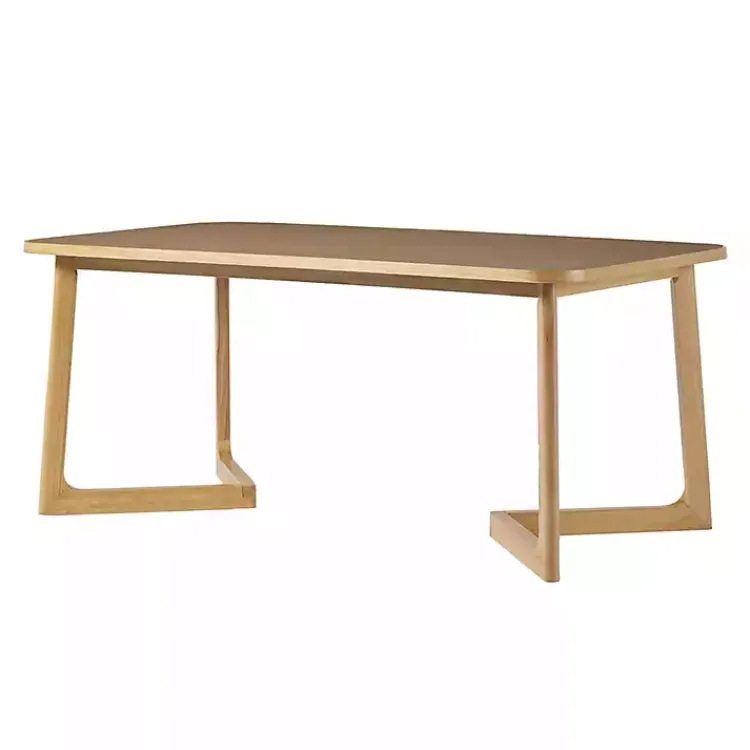 Dining Tables-Kirklands Home Natural Wood Geometric Legs Dining Table Tan