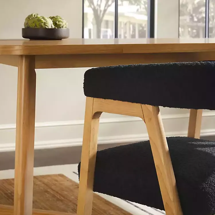 Dining Chairs-Kirklands Home Boucle Curved Ezra Dining Chairs, Set of 2 Black