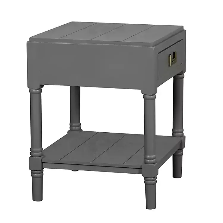 Accent & End Tables-Kirklands Home Wood Layla Accent Table Gray