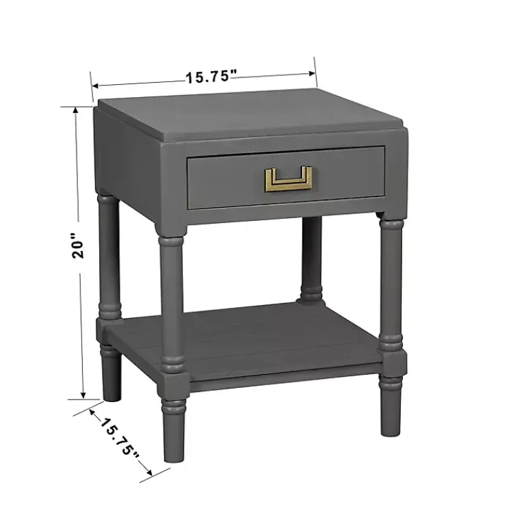 Accent & End Tables-Kirklands Home Wood Layla Accent Table Gray