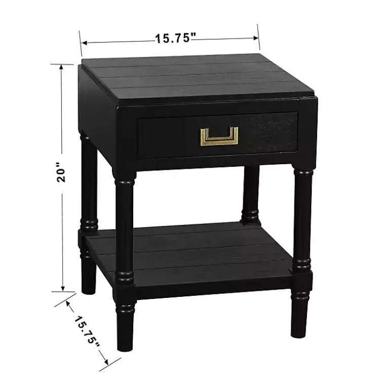 Accent & End Tables-Kirklands Home Wood Layla Accent Table Black