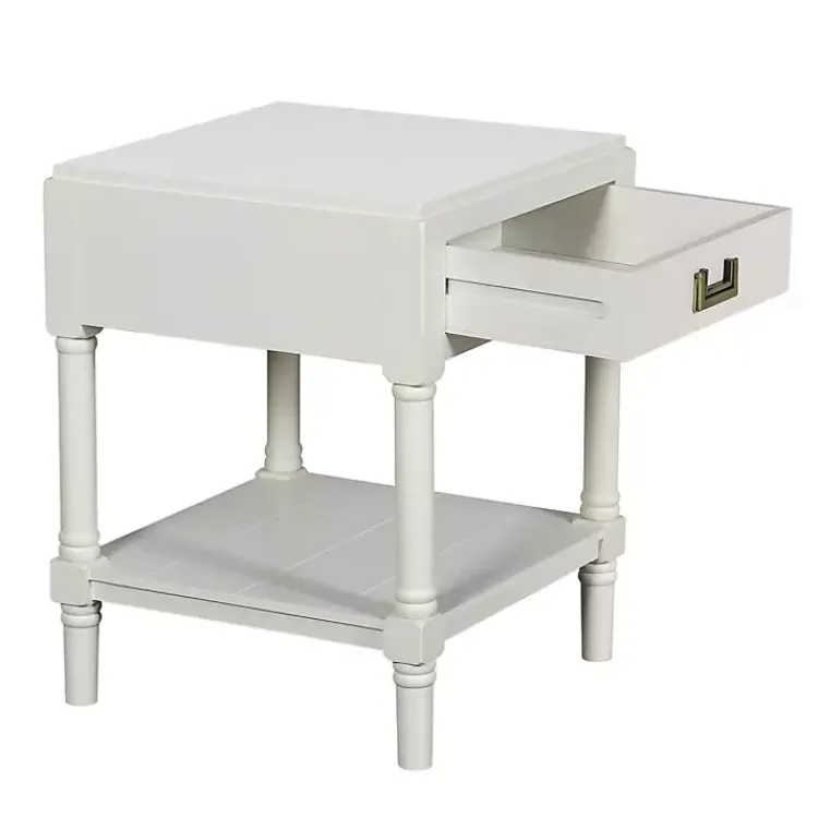 Accent & End Tables-Kirklands Home Wood Layla Accent Table White