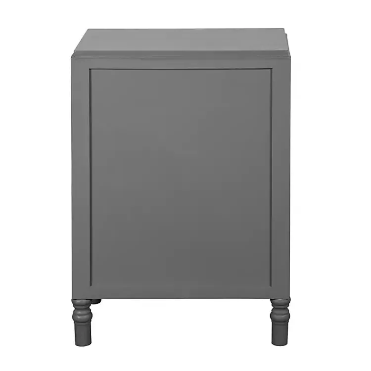 Nightstands-Kirklands Home Wood 3-Drawer Layla Nightstand Gray