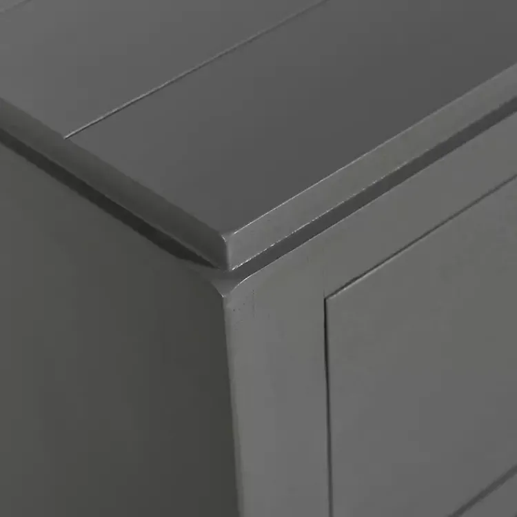 Nightstands-Kirklands Home Wood 3-Drawer Layla Nightstand Gray