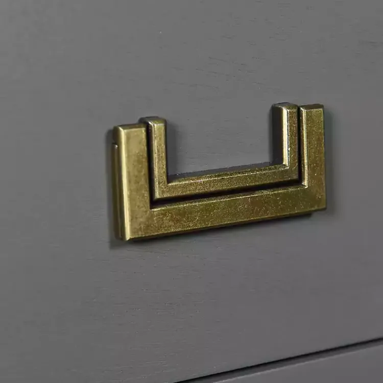 Nightstands-Kirklands Home Wood 3-Drawer Layla Nightstand Gray