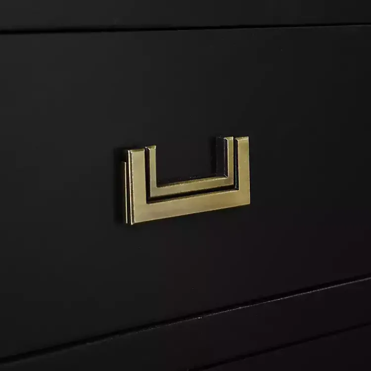 Nightstands-Kirklands Home Wood 3-Drawer Layla Nightstand Black