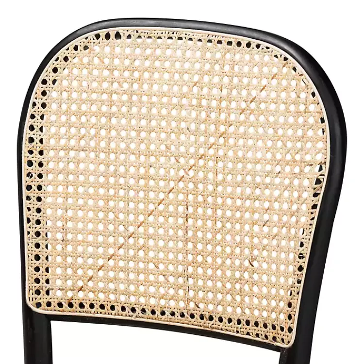 Dining Chairs-Kirklands Home Black Wood & Rattan Bree Dining Chairs, Set of 2