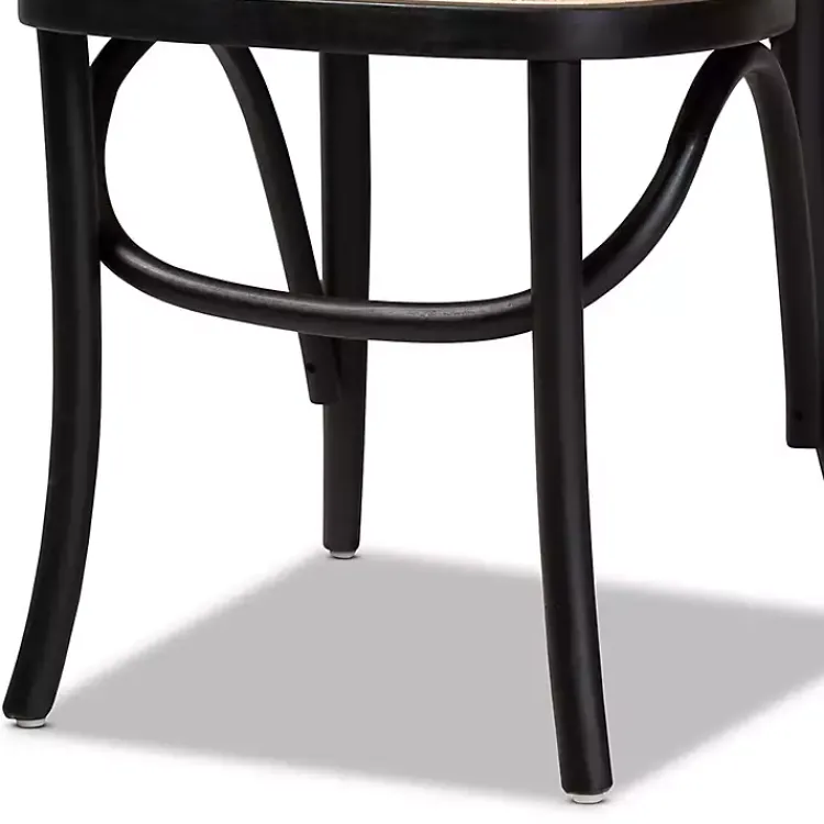 Dining Chairs-Kirklands Home Black Wood & Rattan Bree Dining Chairs, Set of 2