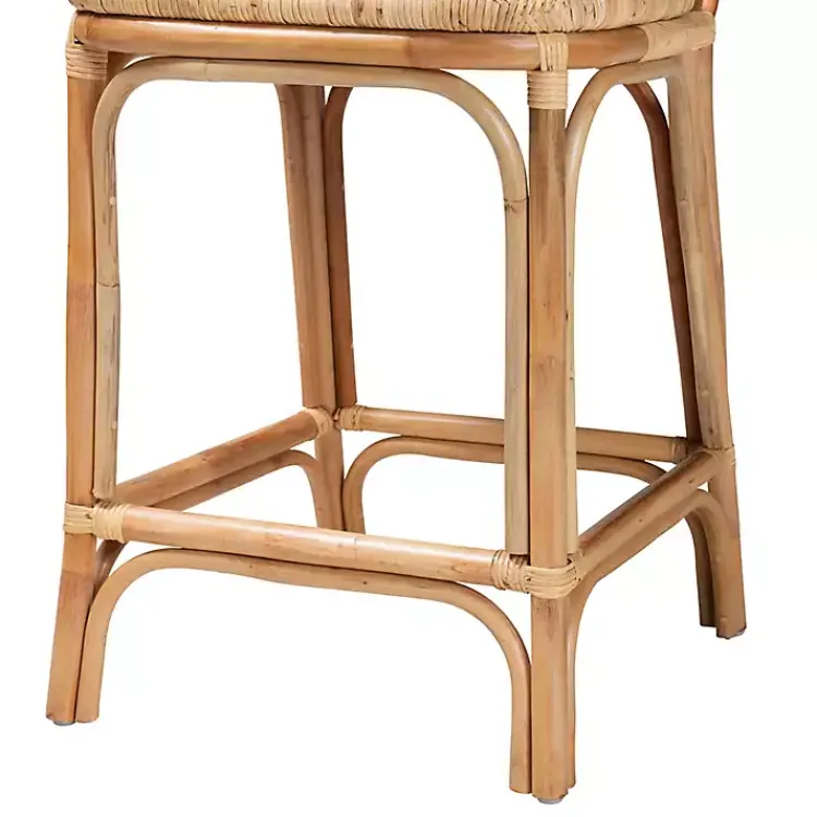 Bar Stools & Counter Height Stools-Kirklands Home Natural Rat Adrena Counter Stool Tan