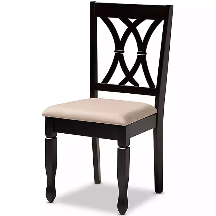 Dining Chairs-Kirklands Home Espresso Upholstered Reneau 4-pc. Dining Chair Set Tan