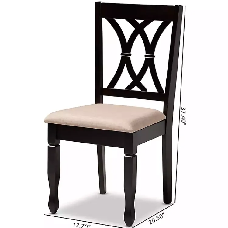 Dining Chairs-Kirklands Home Espresso Upholstered Reneau 4-pc. Dining Chair Set Tan