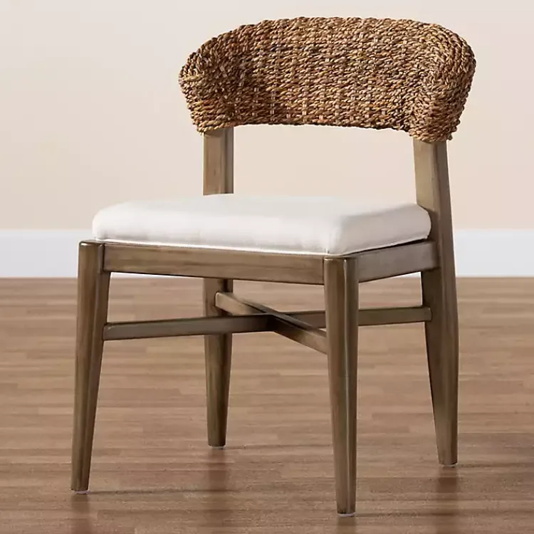 Dining Chairs-Kirklands Home Woven Rattan Modern Bohemian Dining Chair White