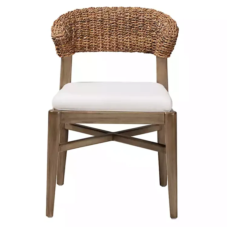 Dining Chairs-Kirklands Home Woven Rattan Modern Bohemian Dining Chair White