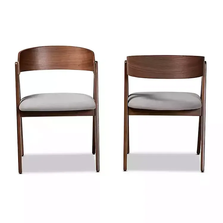 Dining Chairs-Kirklands Home & Walnut Danton Dining Chairs, Set of 2 Gray