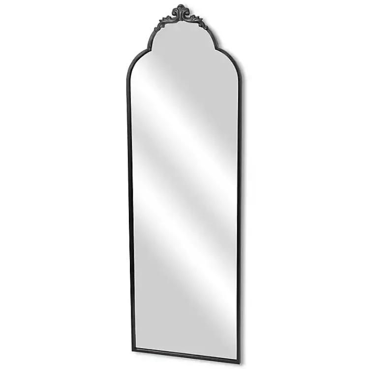 Full Length & Floor Mirrors-Kirklands Home Everlaine Modern Victorian Leaner Mirror Black