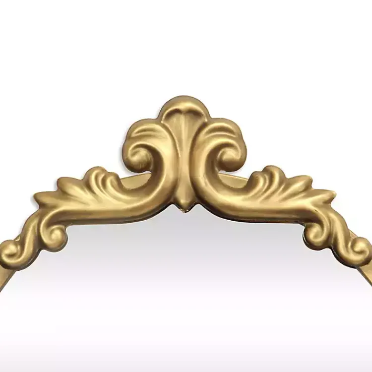 Full Length & Floor Mirrors-Kirklands Home Everlaine Modern Victorian Leaner Mirror Gold