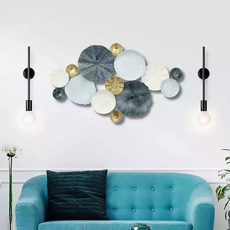 Wall Plaques-Kirklands Home Multicolor Round Panel Sasha Wall Plaque