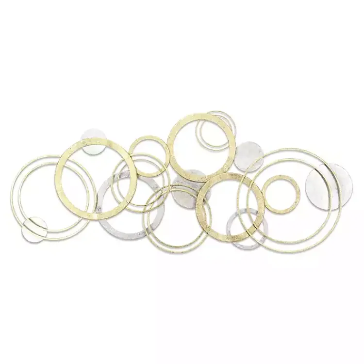 Wall Plaques-Kirklands Home Gold and Silver Metal Multi Ring Wall Plaque