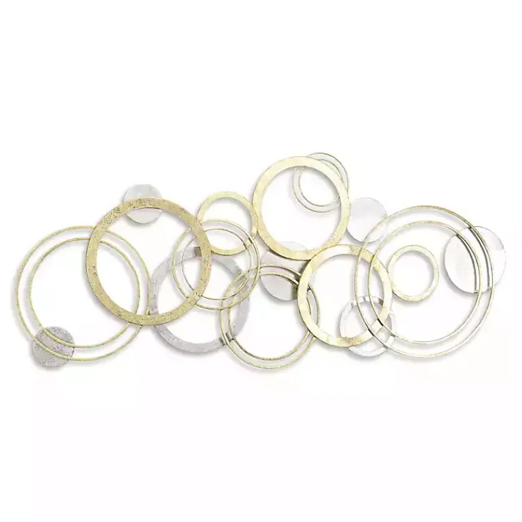 Wall Plaques-Kirklands Home Gold and Silver Metal Multi Ring Wall Plaque