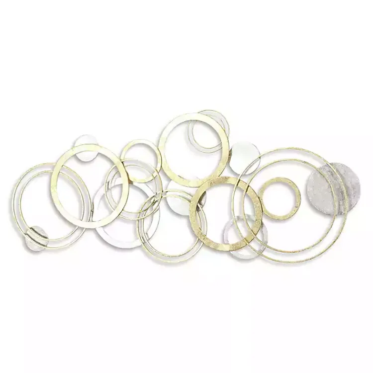 Wall Plaques-Kirklands Home Gold and Silver Metal Multi Ring Wall Plaque