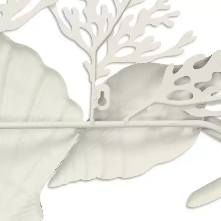 Wall Plaques-Kirklands Home Blue Metal Coral and Shell Wall Plaque