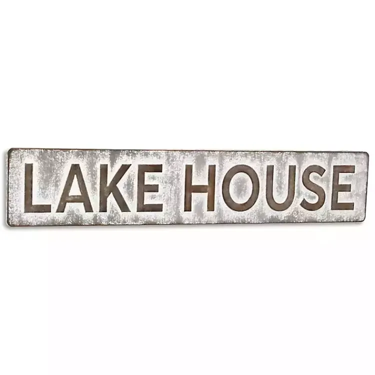 Wall Quotes & Signs-Kirklands Home Galvanized Metal Lake House Wall Sign