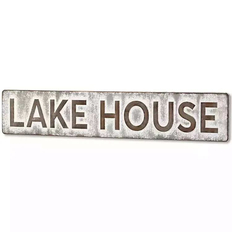 Wall Quotes & Signs-Kirklands Home Galvanized Metal Lake House Wall Sign