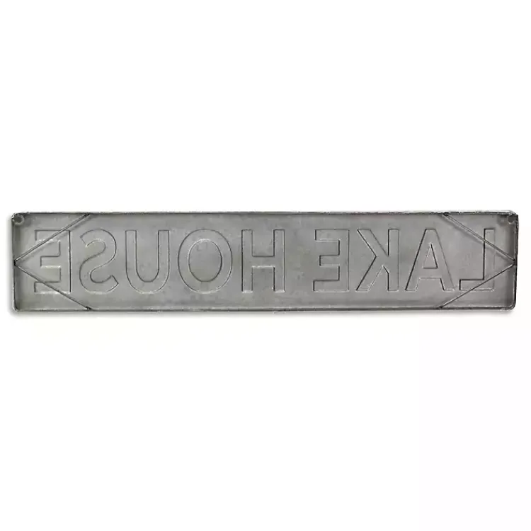 Wall Quotes & Signs-Kirklands Home Galvanized Metal Lake House Wall Sign