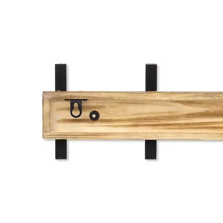 Hooks-Kirklands Home Black and Brown 5-Hook Coat Rack