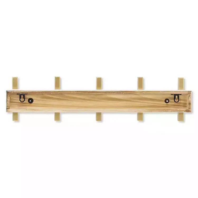 Hooks-Kirklands Home Gold and White 5-Hook Coat Rack