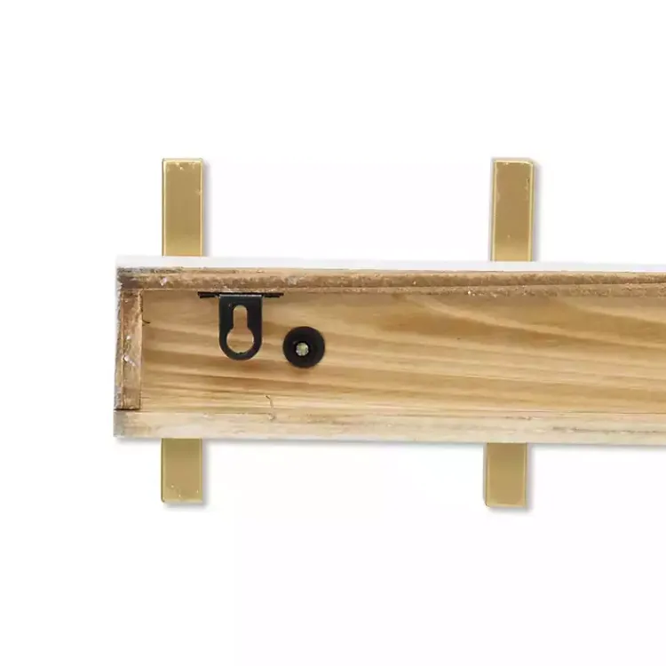 Hooks-Kirklands Home Gold and White 5-Hook Coat Rack