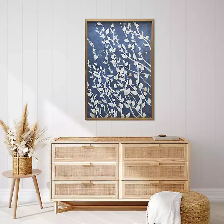 Canvas Art-Kirklands Home Azure Blooms Framed Canvas Art Print