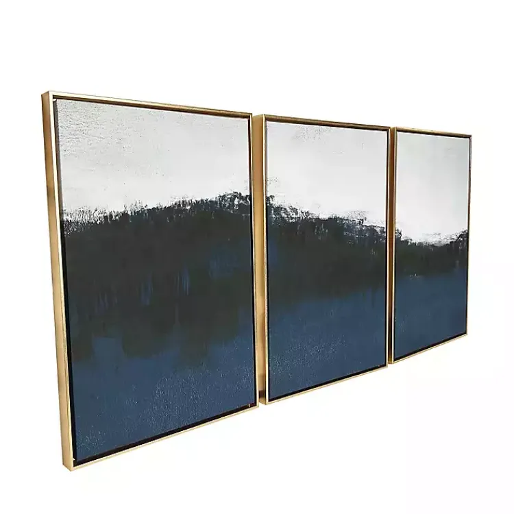 Canvas Art-Kirklands Home Sapphire Framed Canvas Art Prints, Set of 3