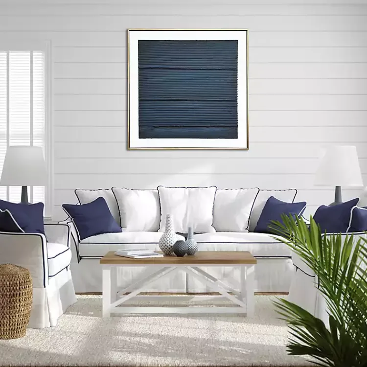 Canvas Art-Kirklands Home Midnight Waves Framed Canvas Art Print Blue