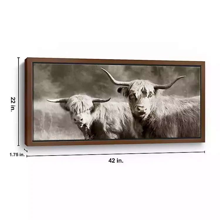 Canvas Art-Kirklands Home Sepia Hairy Highland Framed Canvas Art Print