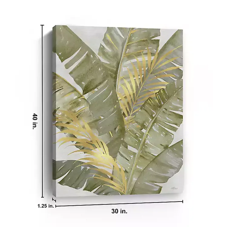 Canvas Art-Kirklands Home Touch of Gold Banana Leaves Canvas Art Print