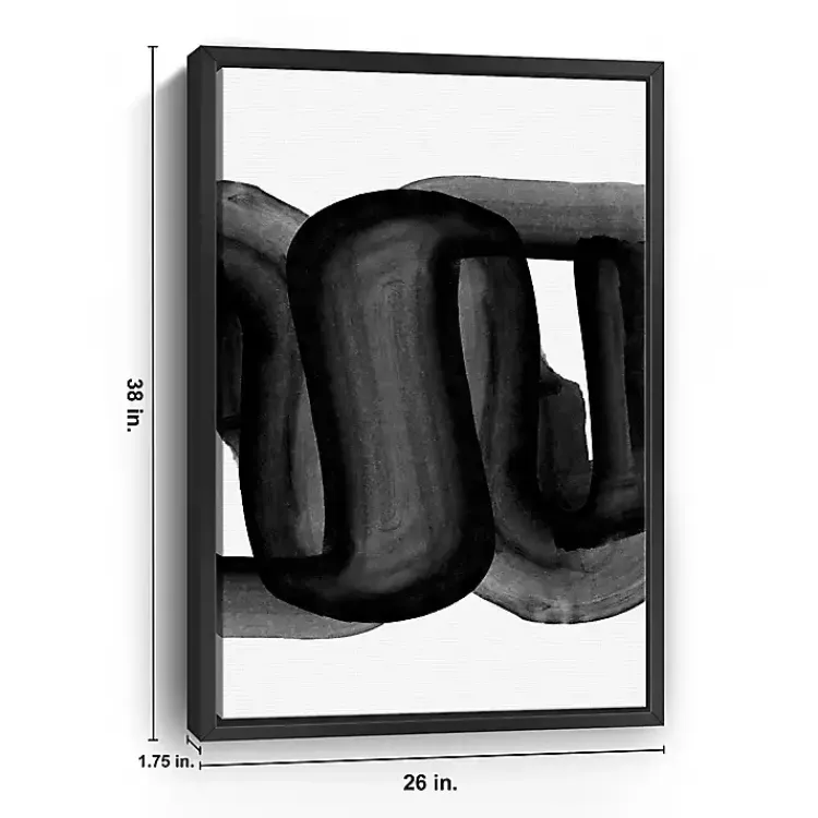 Canvas Art-Kirklands Home Black and White Flow Bend Framed Canvas Art Print