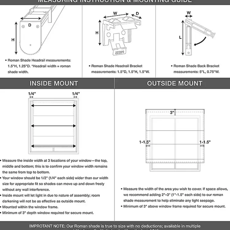 Curtains & Drapes-Kirklands Home Ash Bamboo Light Filtering Roman Shade, 33 in. Brown