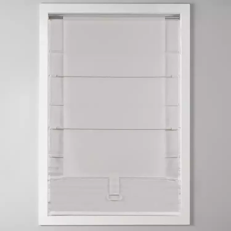 Curtains & Drapes-Kirklands Home Basketweave Cordless Roman Shade, 31 in. Ivory