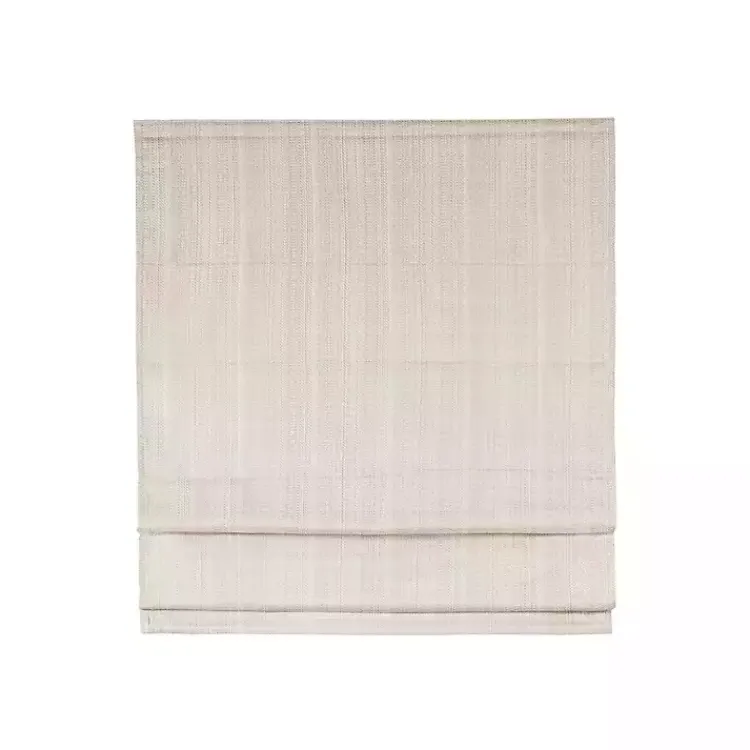 Curtains & Drapes-Kirklands Home Basketweave Cordless Roman Shade, 33 in. Ivory